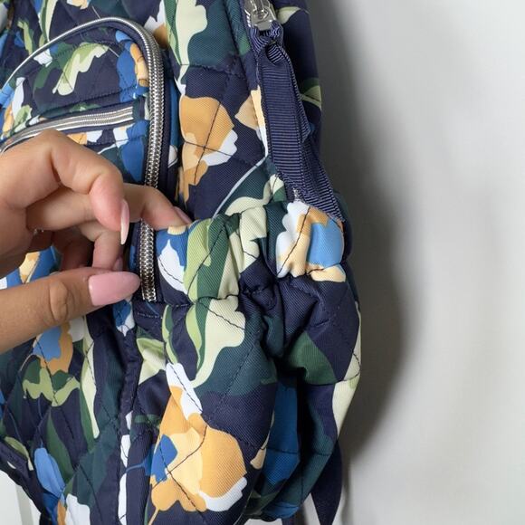 Vera Bradley Campus Backpack In Immersed Blooms Performance Twill Blue Green NWT - Picture 8 of 12